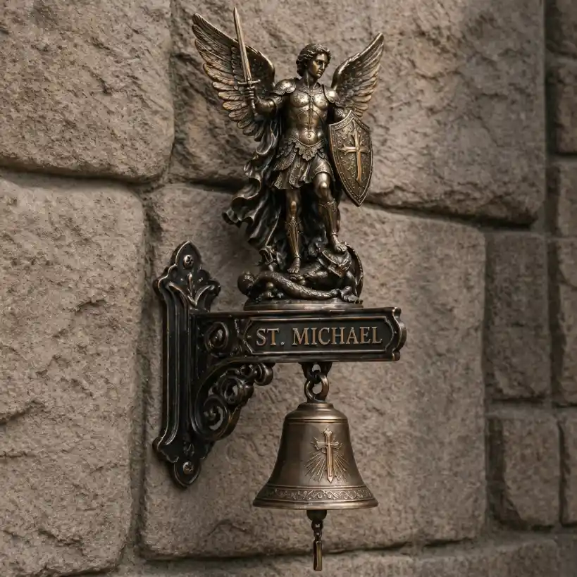 St Michael The Archangel Wall Bell Religious Home Decor